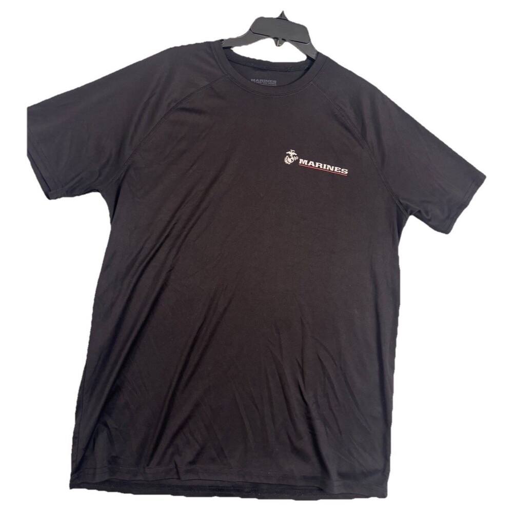 USMC Marines Pain Is Weakness Leaving The Body Black Performance T Shirt L